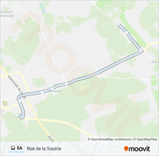 8A Bus Line Map