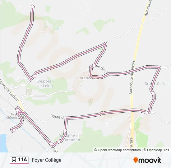 11A Bus Line Map