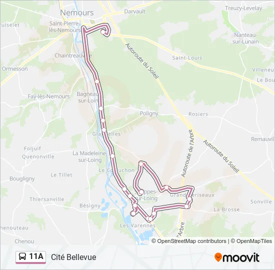 11A Bus Line Map