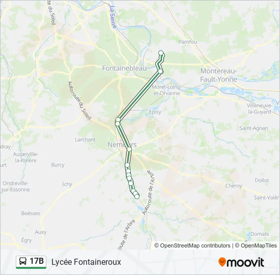 17B Bus Line Map