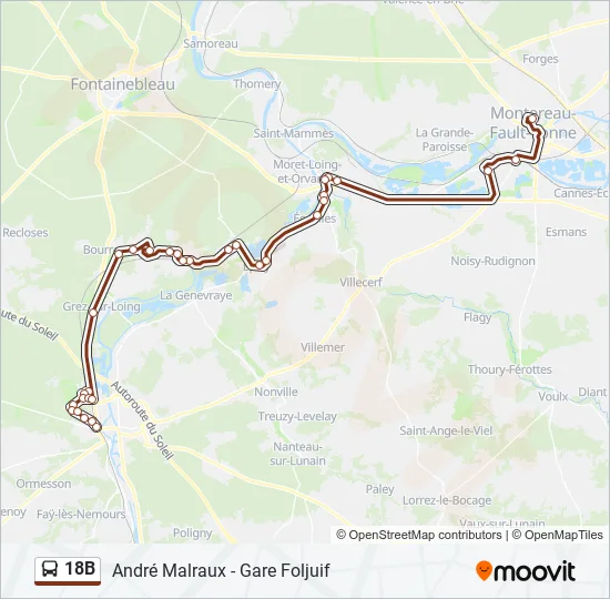 18B Bus Line Map