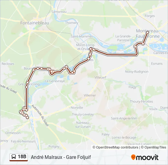 18B Bus Line Map