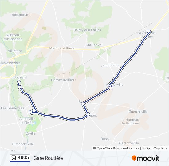 Mapa de 4005 de autobús