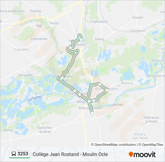 Mapa de 3253 de autobús