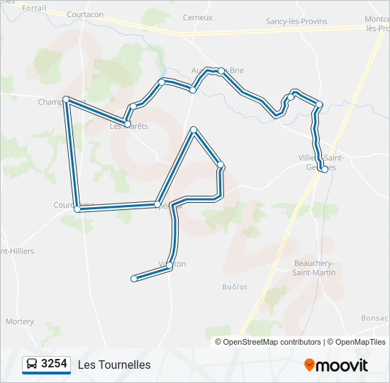 3254 Bus Line Map