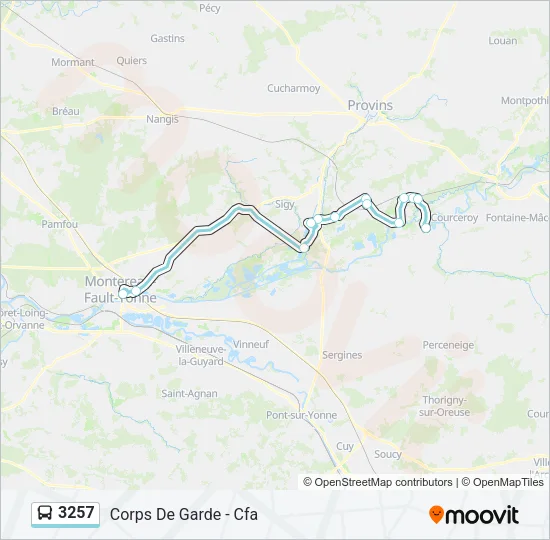 3257 Bus Line Map