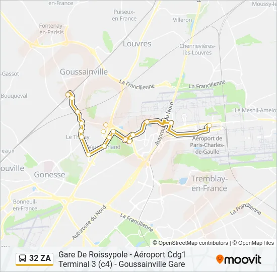 32 ZA Bus Line Map