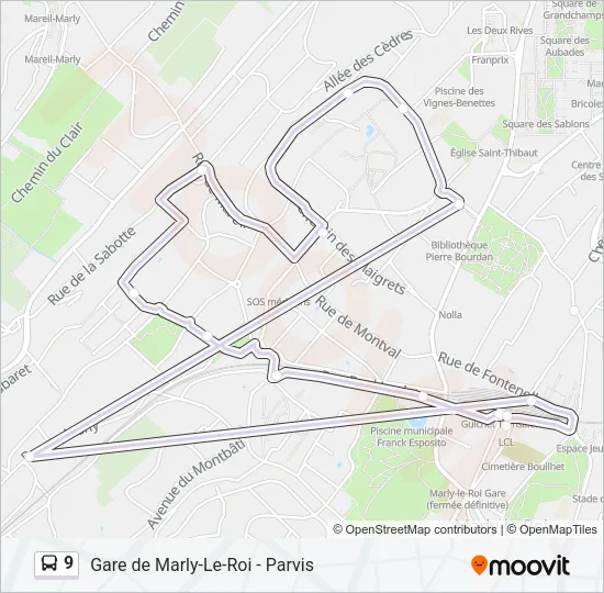9 Bus Line Map
