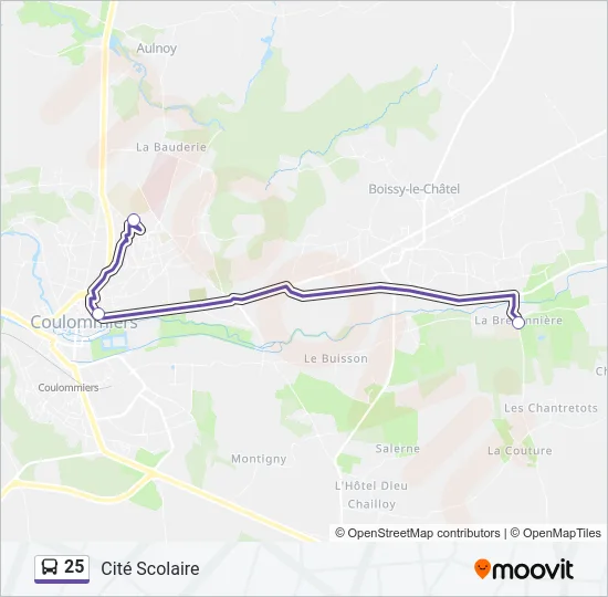 25 Bus Line Map