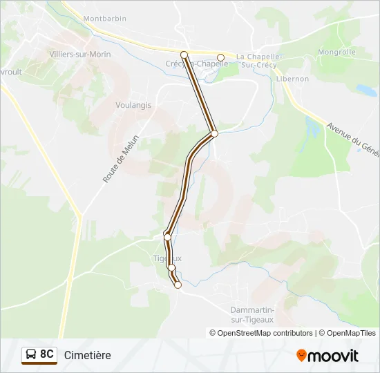 8C Bus Line Map