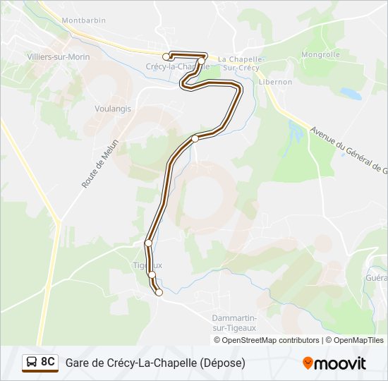 8C Bus Line Map