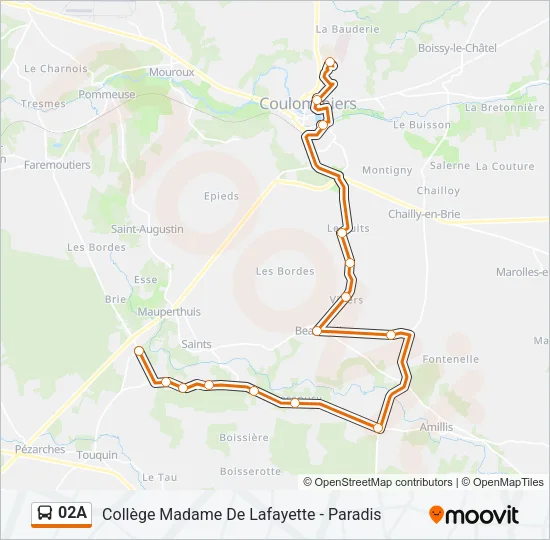 02A Bus Line Map
