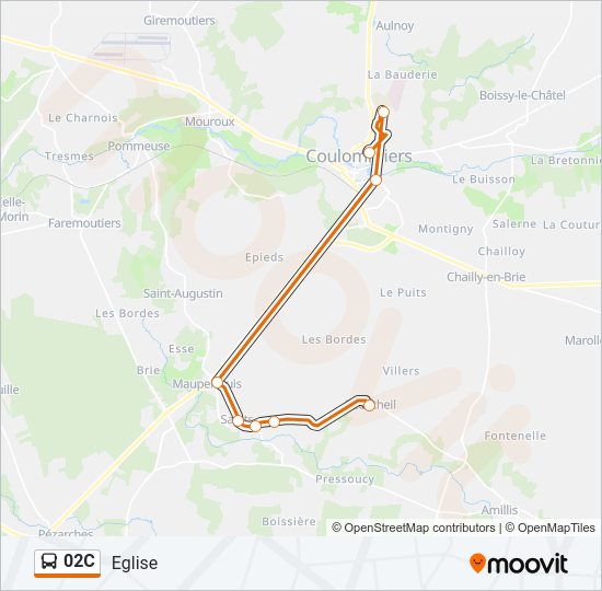 02C Bus Line Map