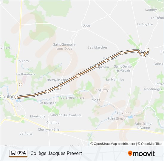 09A Bus Line Map