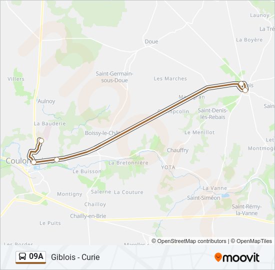 09A bus Line Map