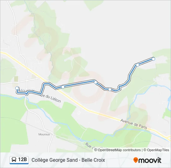 12B Bus Line Map