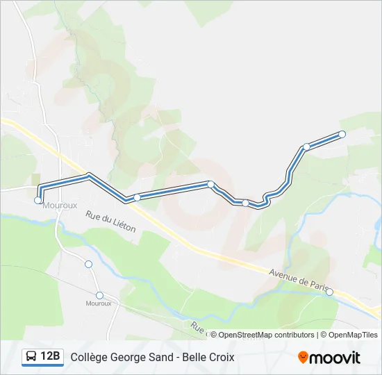 12B Bus Line Map