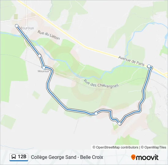 12B Bus Line Map