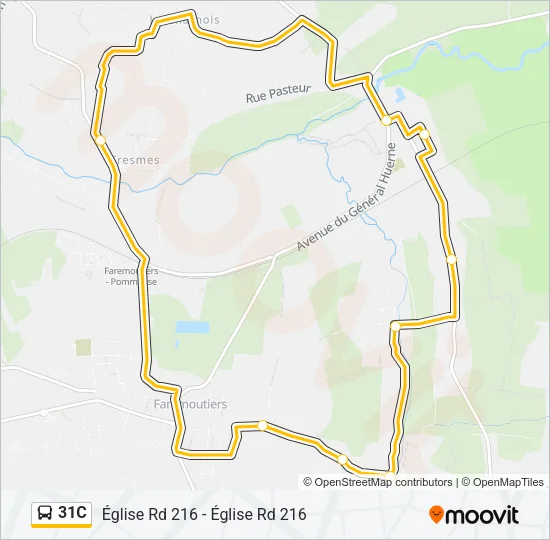Plan de la ligne 31C de bus