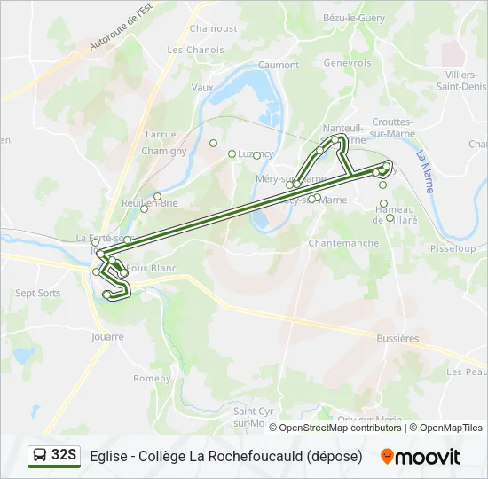 32S Bus Line Map