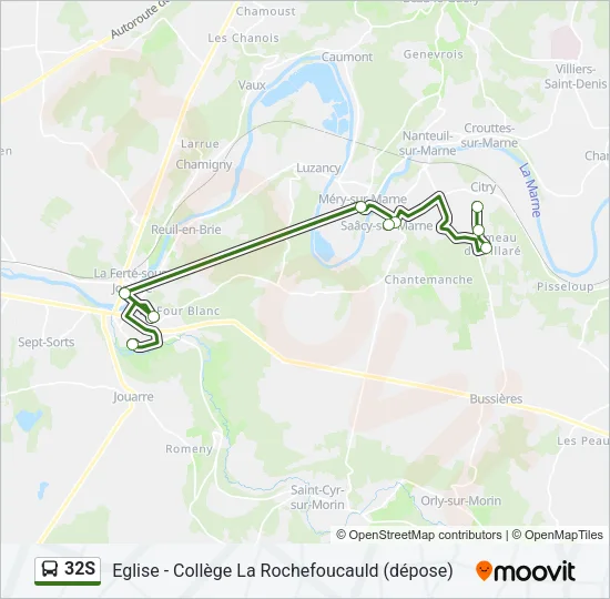 32S Bus Line Map