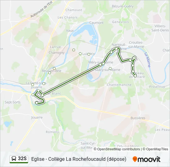 32S Bus Line Map