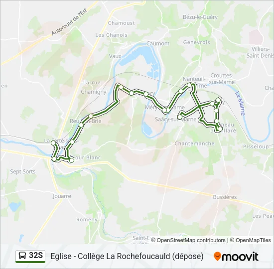 32S Bus Line Map