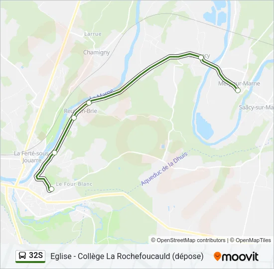 32S Bus Line Map