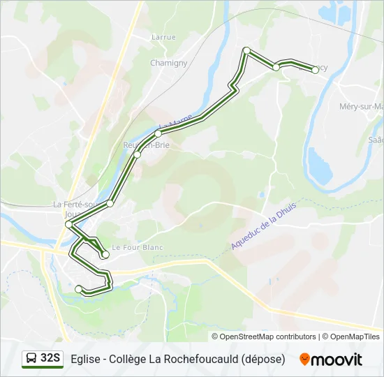 32S Bus Line Map