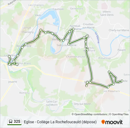32S Bus Line Map