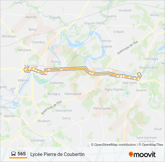 56S Bus Line Map