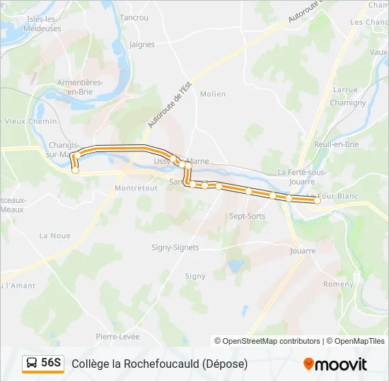 56S Bus Line Map