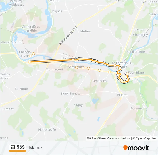 56S Bus Line Map