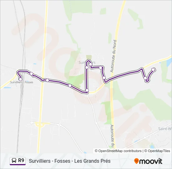 R9 Bus Line Map