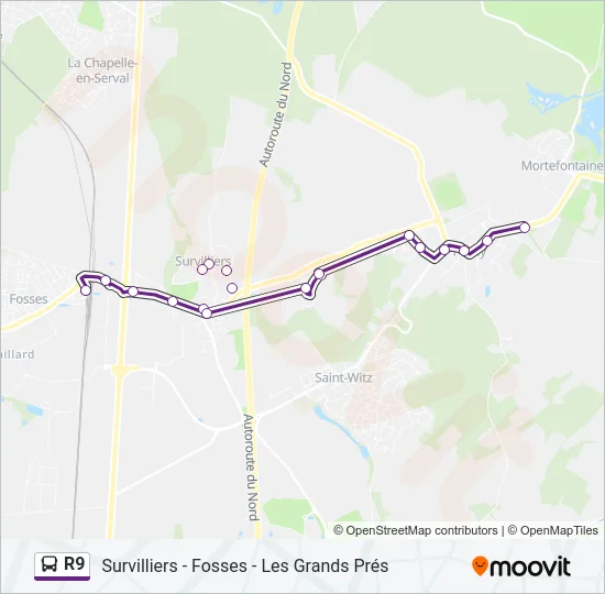 R9 Bus Line Map