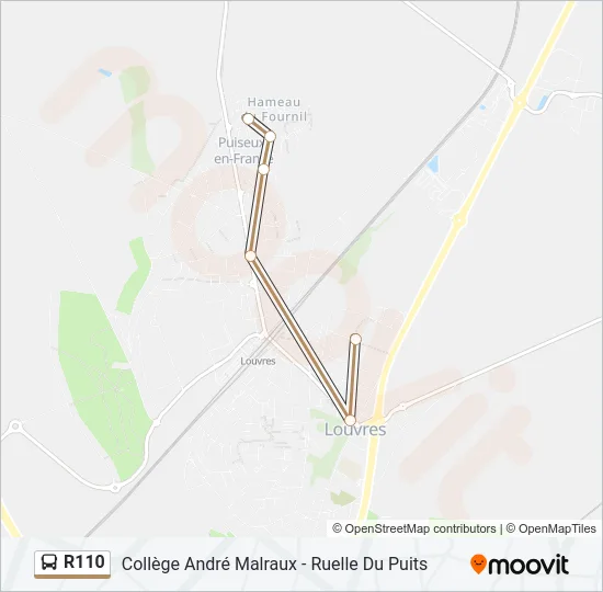 R110 Bus Line Map