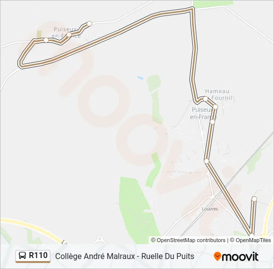 R110 Bus Line Map