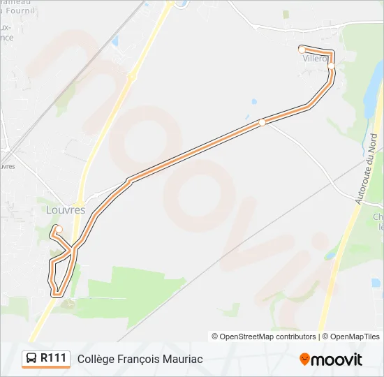 R111 Bus Line Map