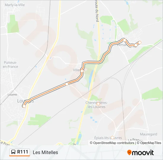 R111 Bus Line Map