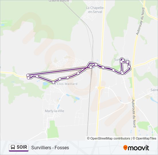 Mapa de SOIR de autobús