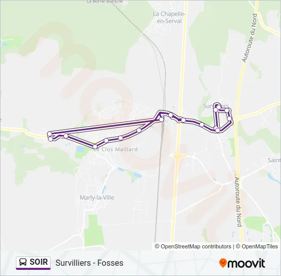 SOIR Bus Line Map