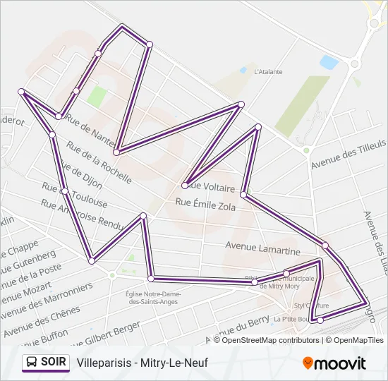 SOIR Bus Line Map