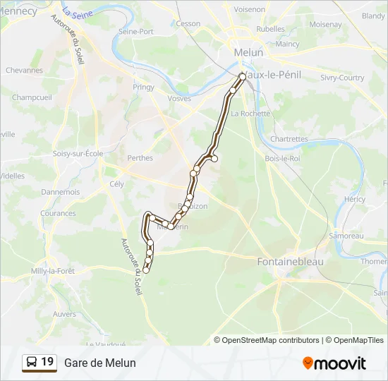 19 Bus Line Map