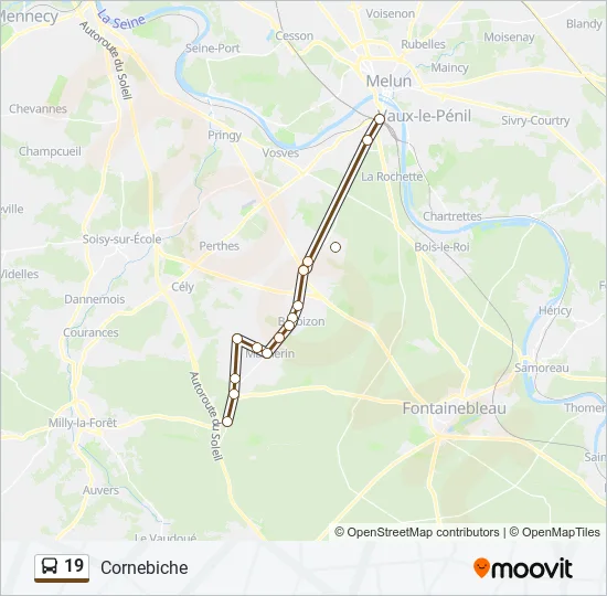 19 Bus Line Map