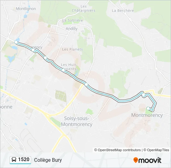 1520 Bus Line Map