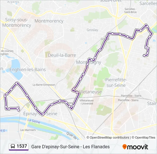 1537 Bus Line Map