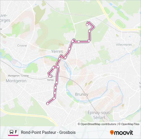 Plan de la ligne F de bus