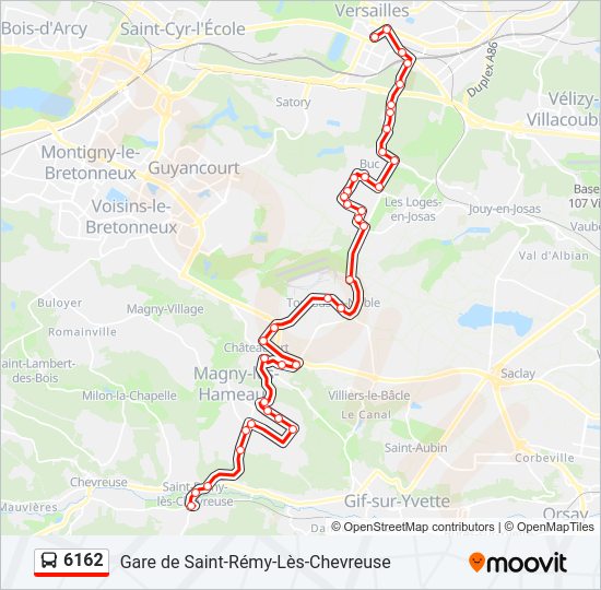 6162 bus Line Map