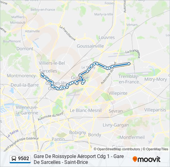 9502 bus Line Map