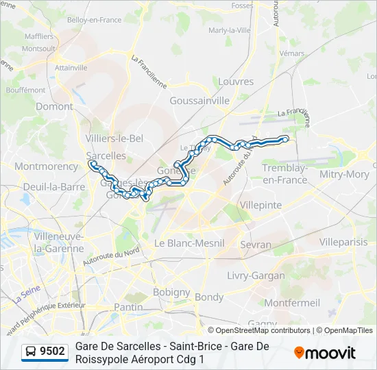 9502 Bus Line Map